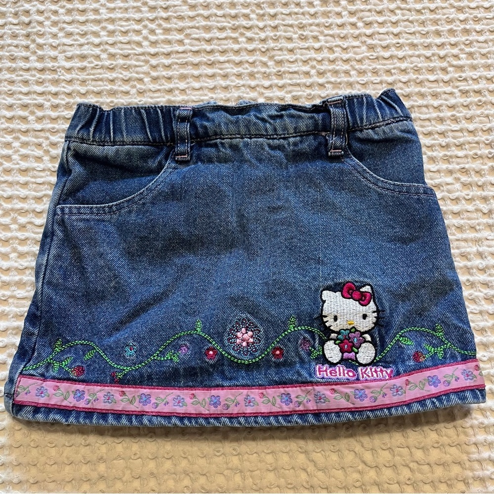 Y2K Sanrio Hello Kitty Denim Embroidered Skort Size 3T